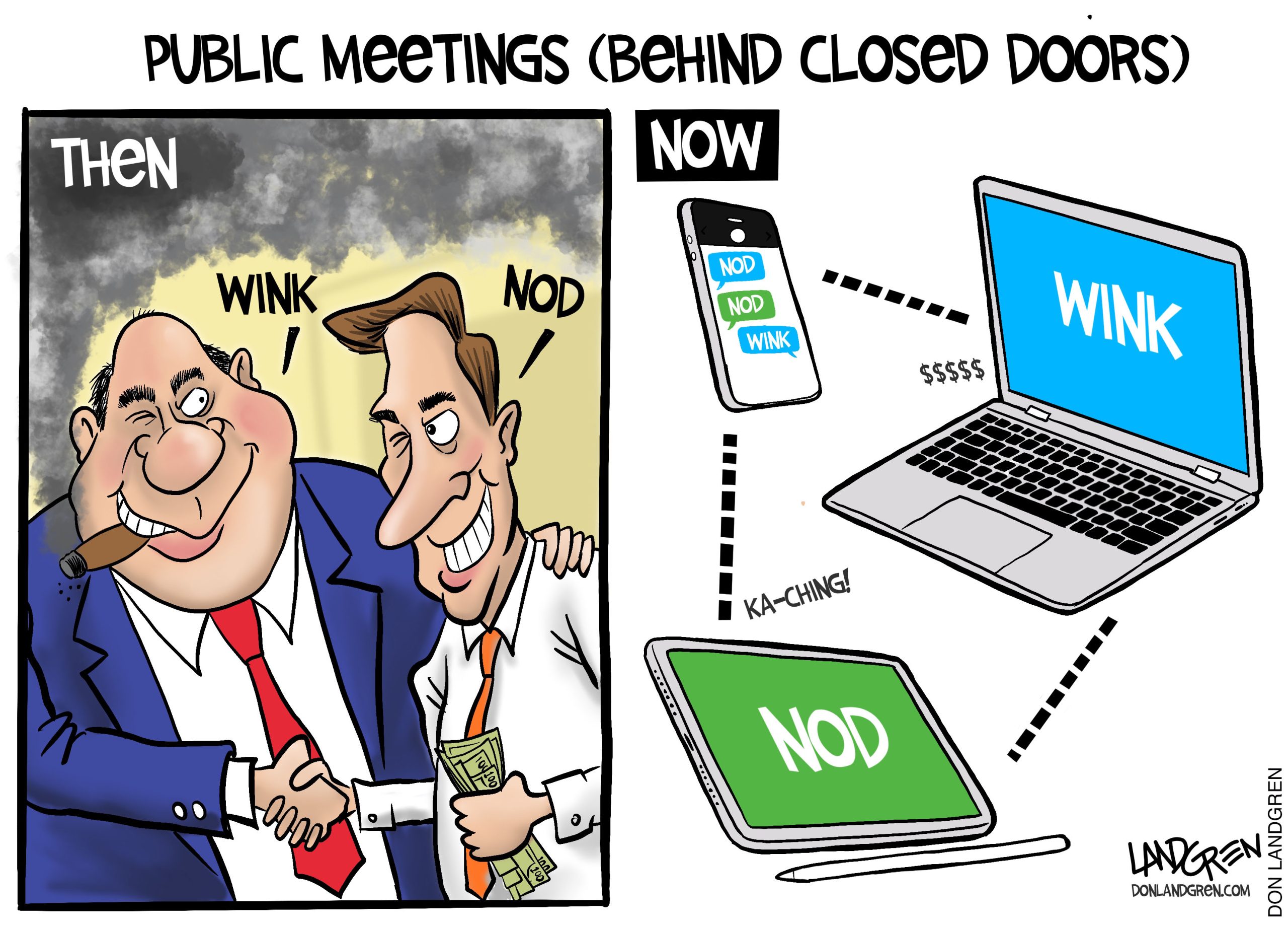 Open Meetings Cartoon by Don Landgren